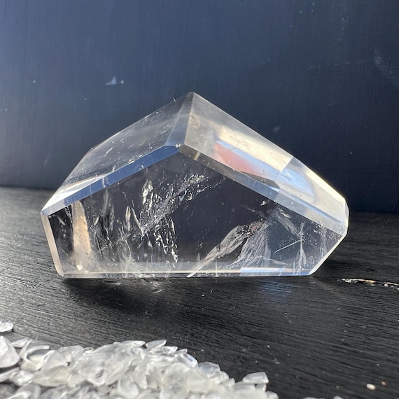 Clear Quartz/citrine Polygon 2" Polished Manifestation Stone Carving