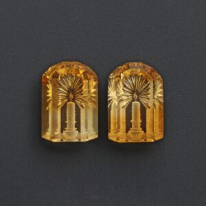 Citrine Intaglio Carving Loose Gemstone, 15x22 Mm, Citrine Gemstone, Citrine Door Carving, Door Candle Carving, Pair ( 2 Pieces ) Citrine Intaglio Carving Loose Gemstone, 15x22 Mm, Citrine Gemstone, Citrine Door Carving, Door Candle Carving, Pair ( 2 Pieces )
