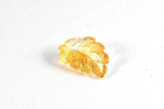 Citrine Leaf Carving, November Birthstone, Healing Gemstone
