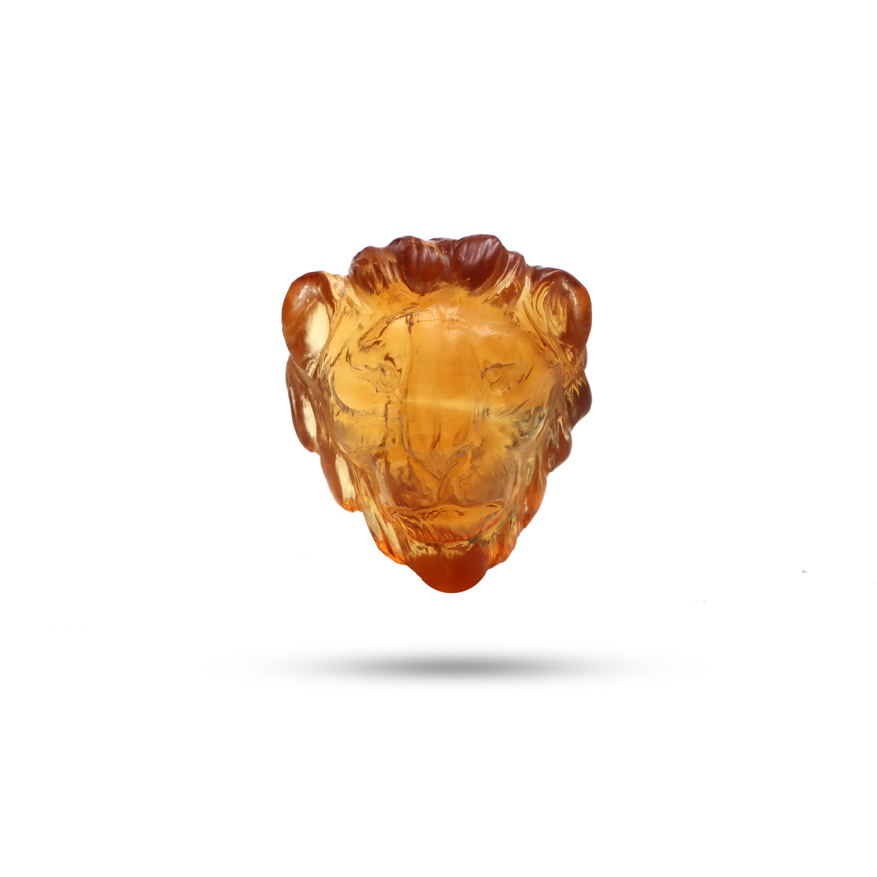 Citrine Lion Carving Loose Gemstone, 20.5x24 Mm, Citrine Jewelry Making Gemstone, 1 Piece