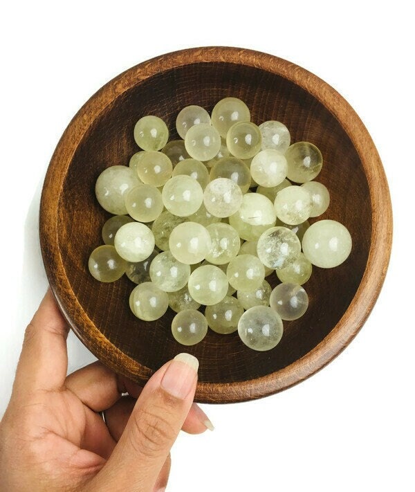 Mini Citrine Crystal Sphere: Natural Yellow Gemstone (13-18mm)