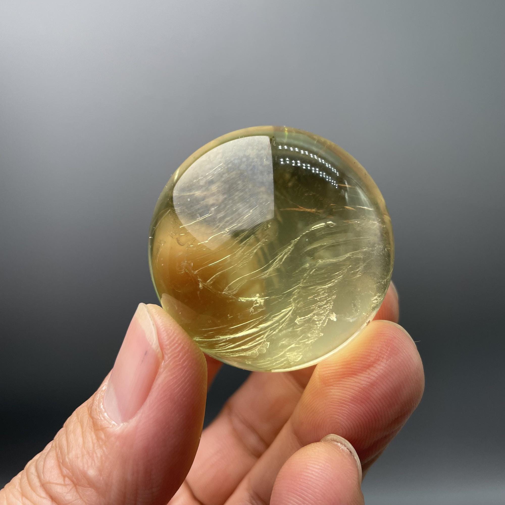 Natural Citrine Quartz Crystal Ball: Reiki Healing Sphere (1.67")