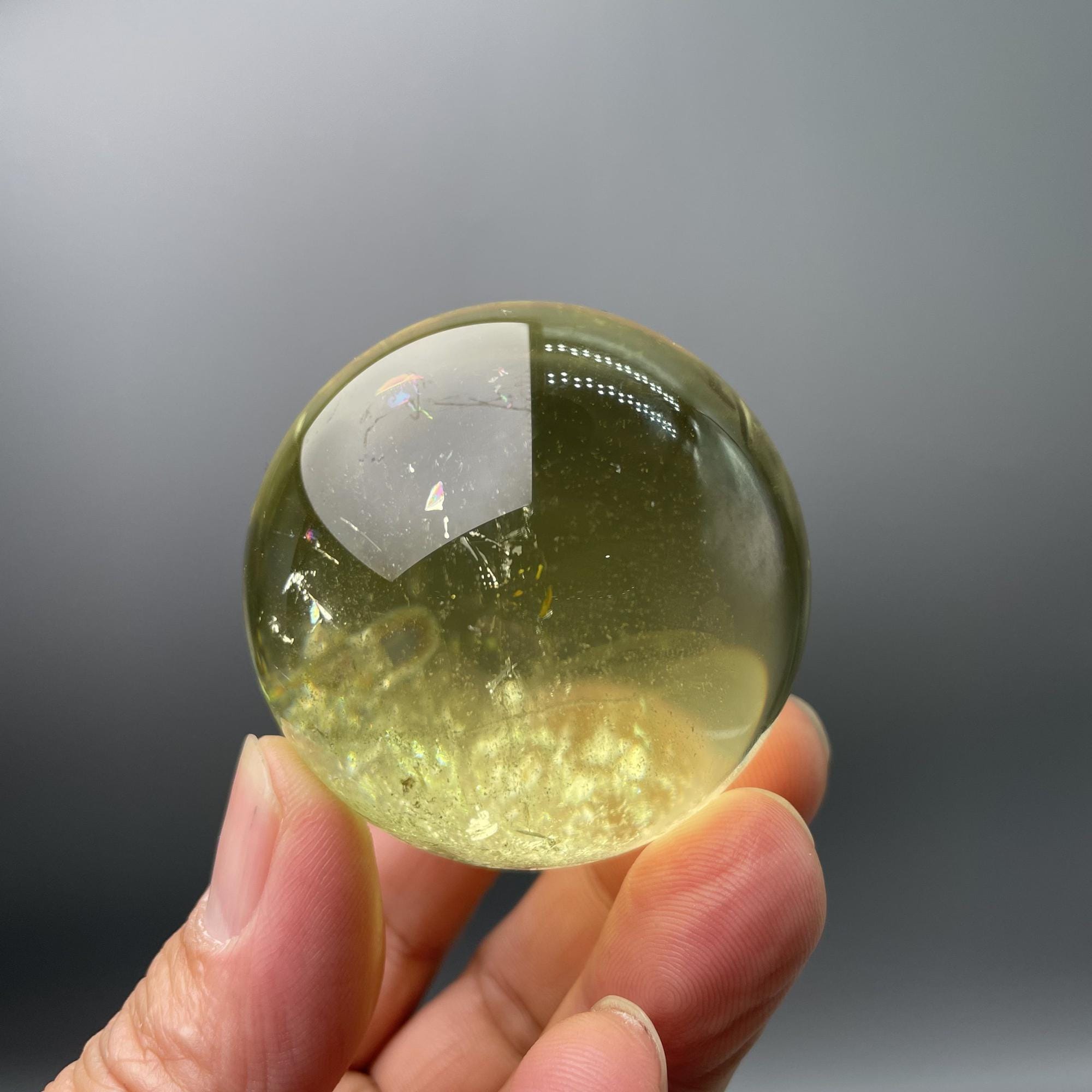 Natural Citrine Quartz Crystal Ball: Reiki Healing Sphere (2.2")