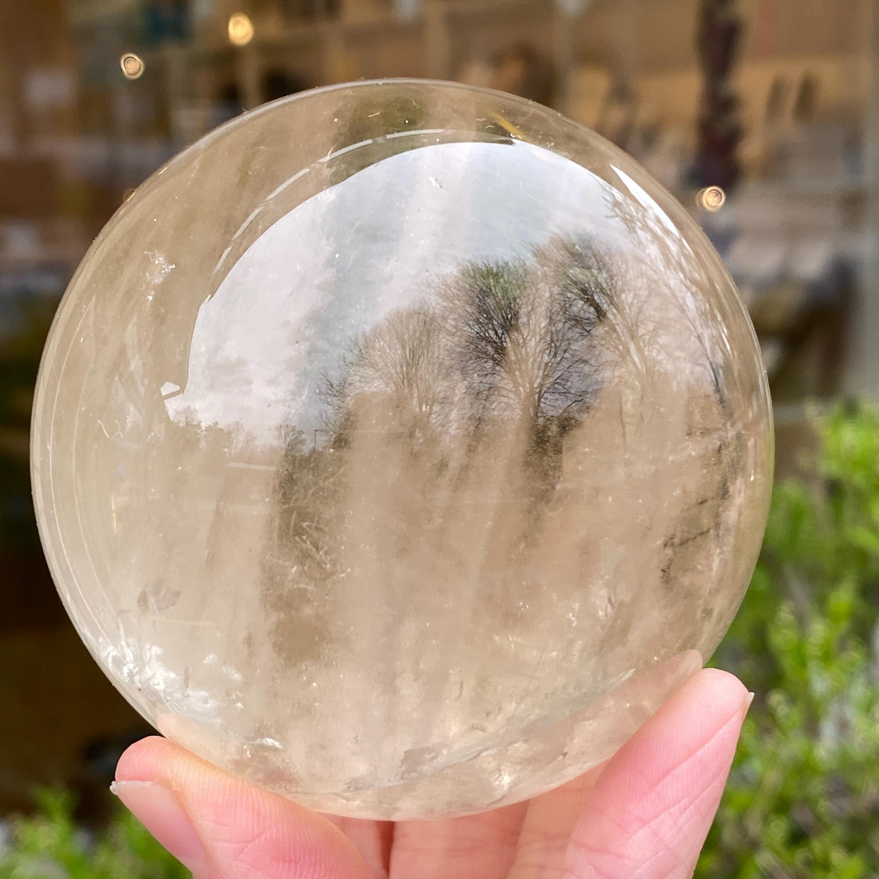 Natural Citrine Sphere, Large Citrine Sphere, Unheated Citrine Sphere, Exact Shown