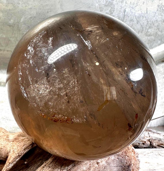 Smoky Citrine Sphere With Rainbows