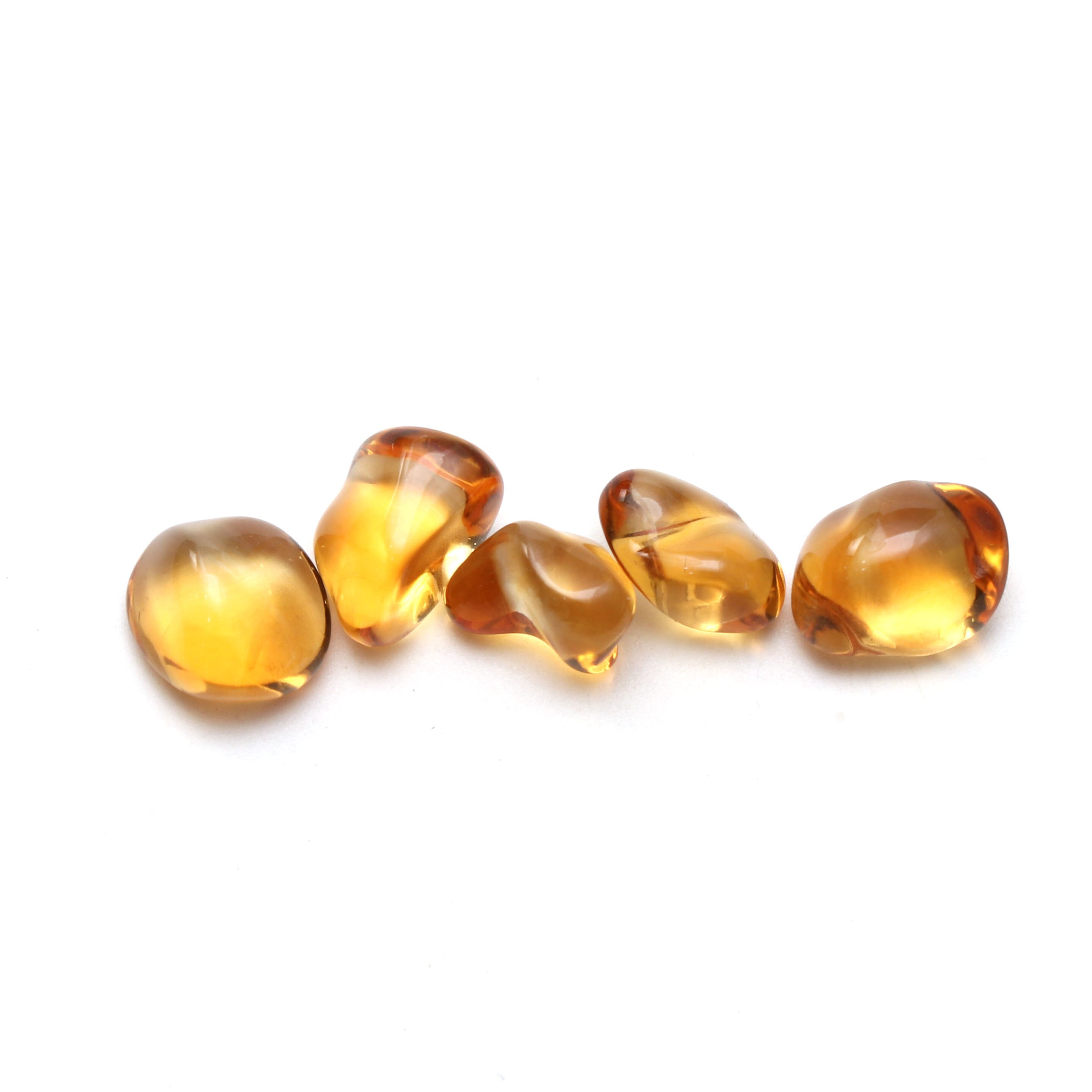 Citrine Smooth Organic Tumble Loose Gemstone, 7x11 Mm To 8x12 Mm, Citrine Organic, Citrine Handmade Jewelry Making Gemstone, Set Of 5 Pieces
