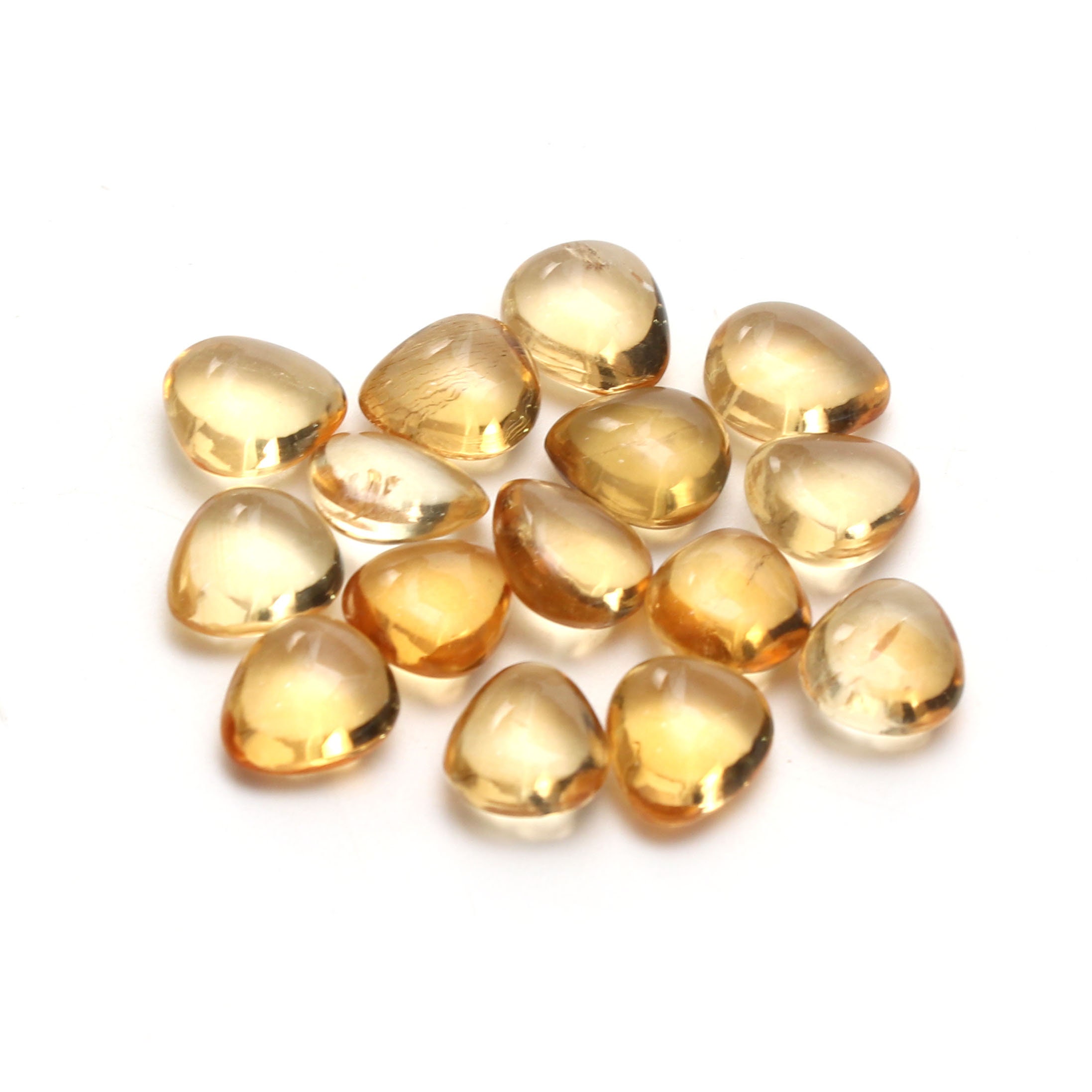Citrine Smooth Pear Loose Gemstone, 8x9 Mm, Citrine Jewelry Handmade Gift For Women, Set Of 15 Pieces