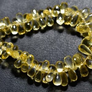 Citrine Teardrop Beads - 10 Pcs - Natural Big Faceted Citrine Teardrops Briolettes - Size Is 5x10-7x14mm #810