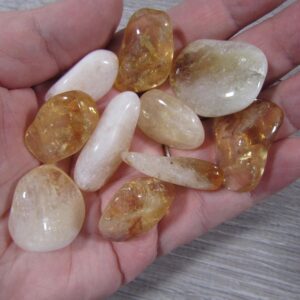 Citrine 0.75 Inch + Tumbled Stone