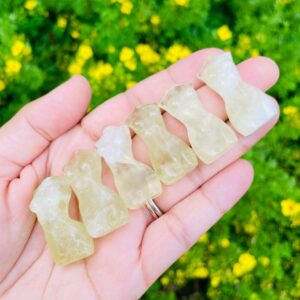 Citrine Crystal Body Carving: Mini Tumbled Yellow Gemstone