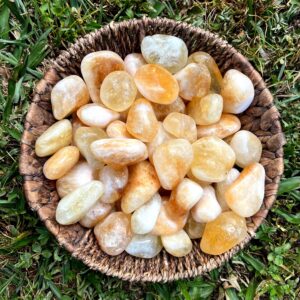 Extra Large Polished Citrine Crystal, 45/65mm Tumbled Stones From Brazil