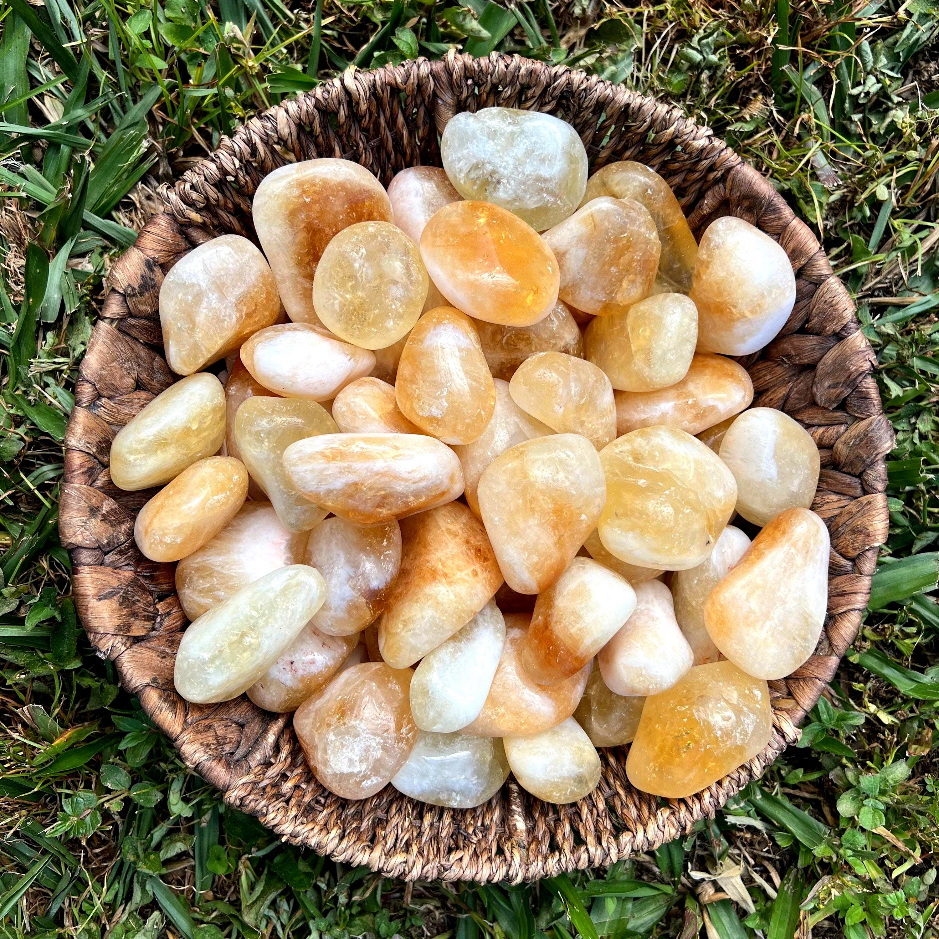 Extra Large Polished Citrine Crystal, 45/65mm Tumbled Stones From Brazil