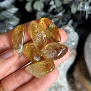 High Grade Tumbled Namibian Citrine Pebble: Natural Untreated Crystal