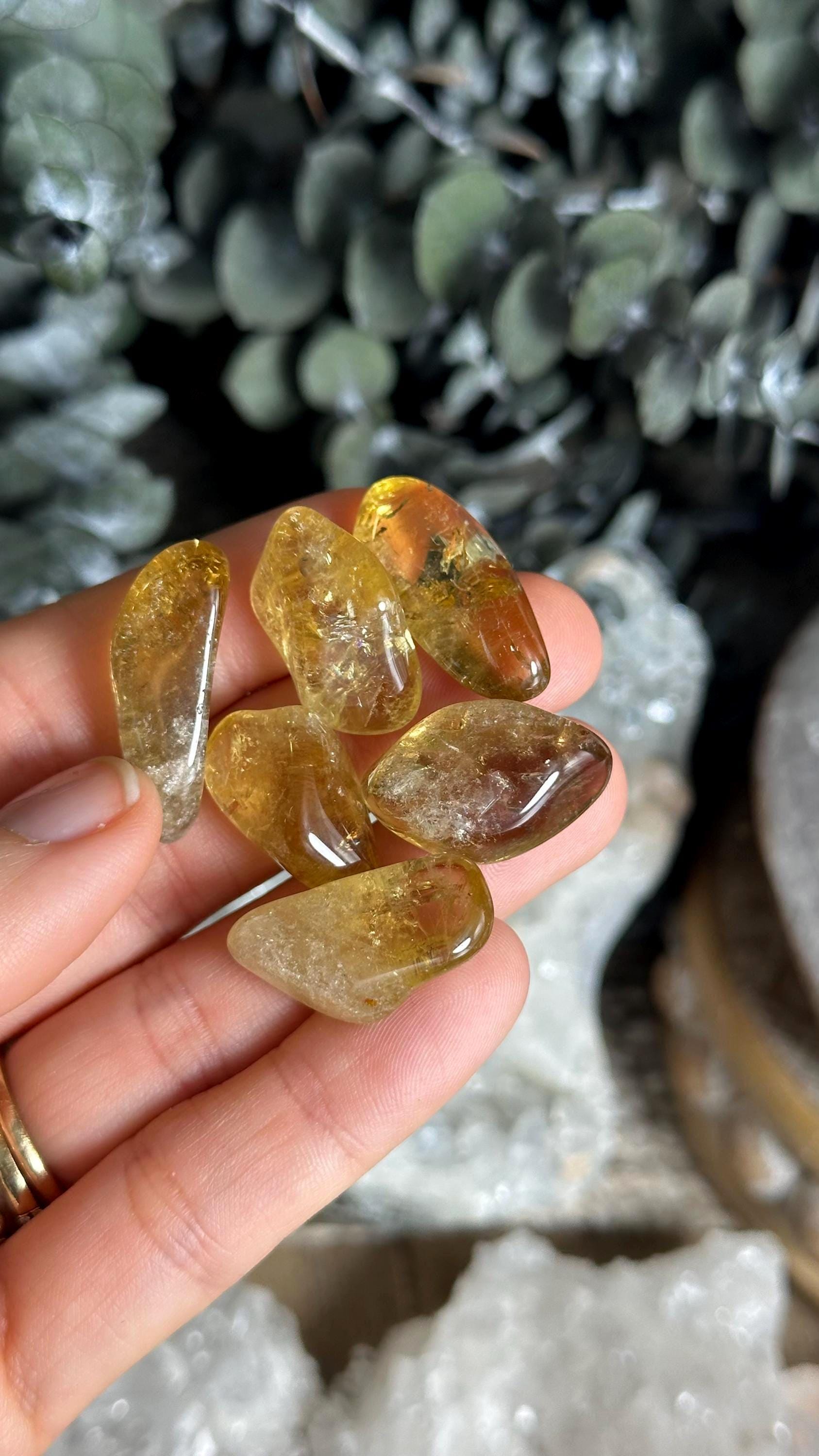 High Grade Tumbled Namibian Citrine Pebble: Natural Untreated Crystal