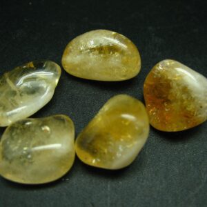 Lot Of 5 Natural Citrine Tumbled Stones From Brazil