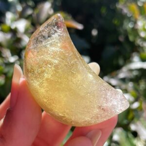 Citrine Moon Crystal: Yellow Tumbled Carving (44g)
