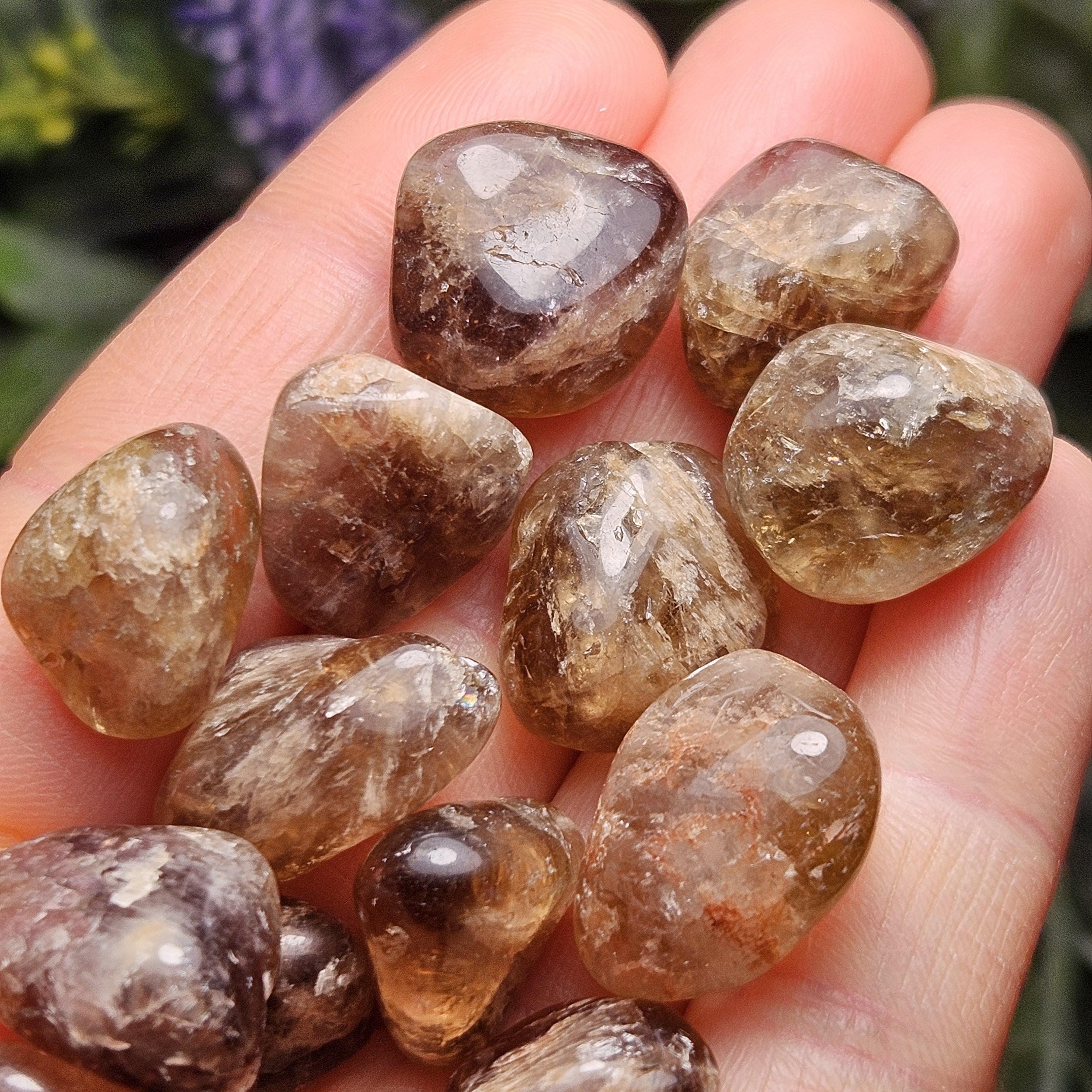Natural Brazilian Citrine Tumbled Stone, Smoky Citrine - Polished Citrine Crystal