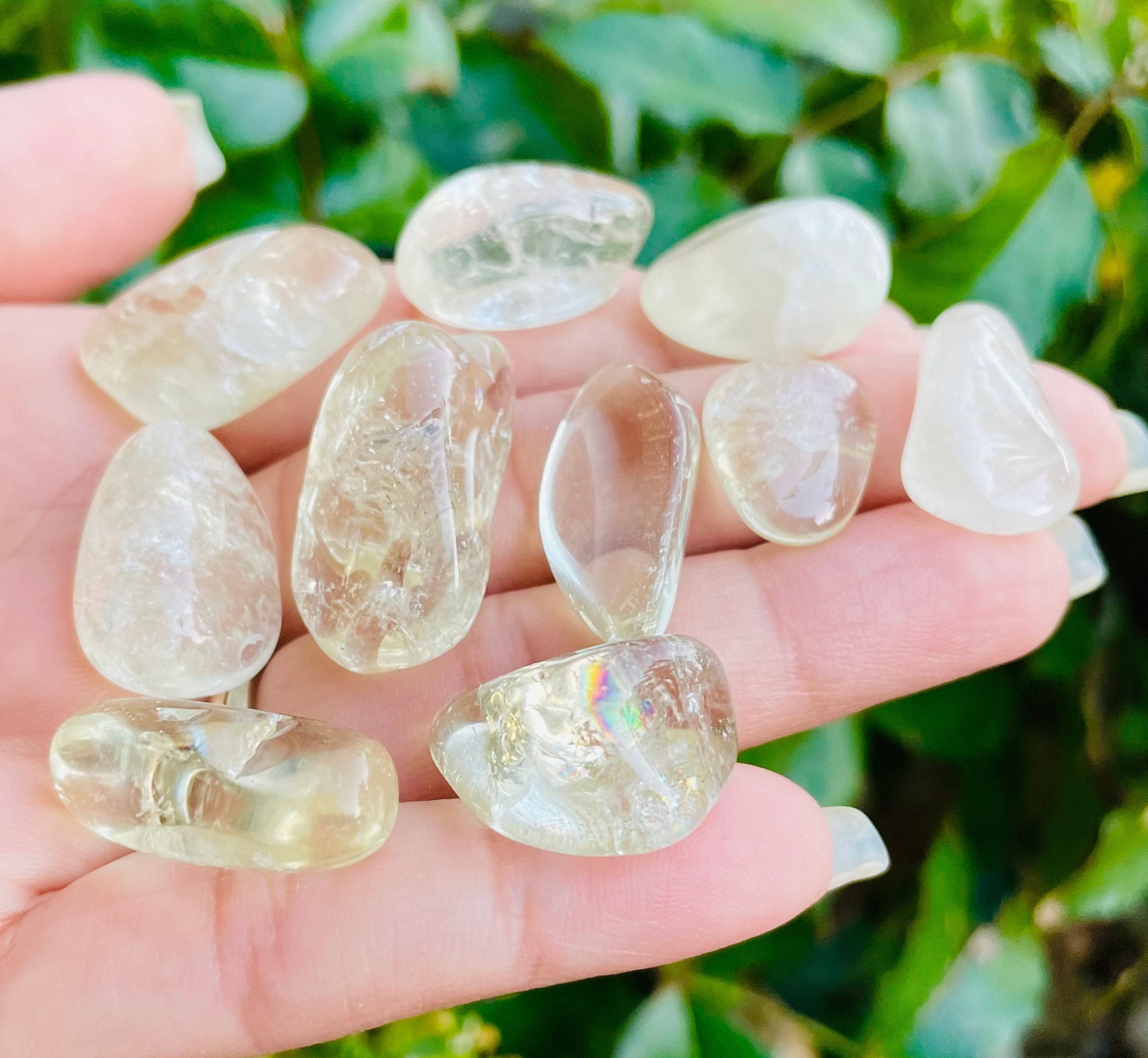 Natural Citrine Crystal: Tumbled Polished Stones (set Of 5)
