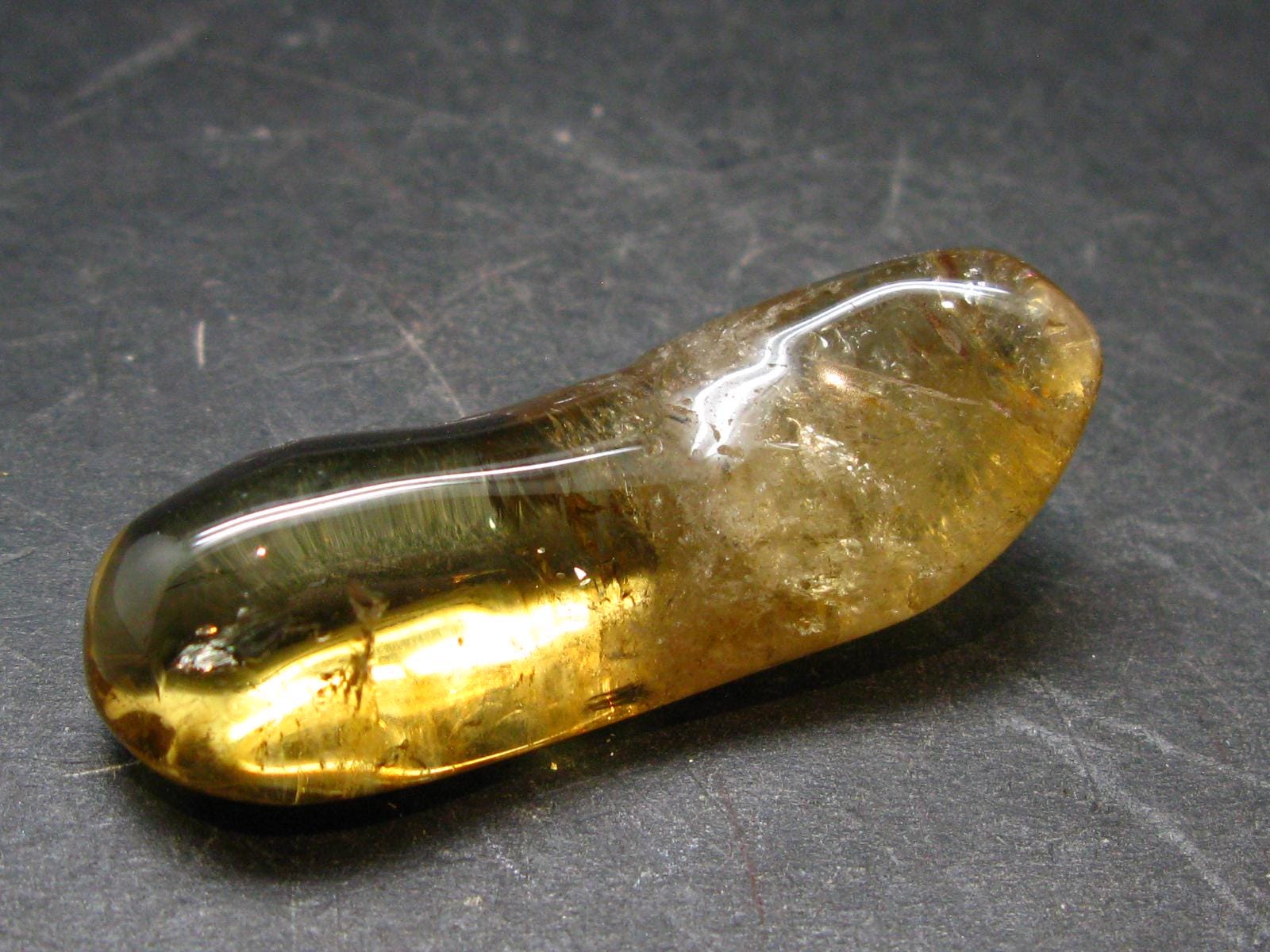 Nice Untreated Unheated Citrine Tumbled Stone From Zambia - 74.55 Carats - 1.8"