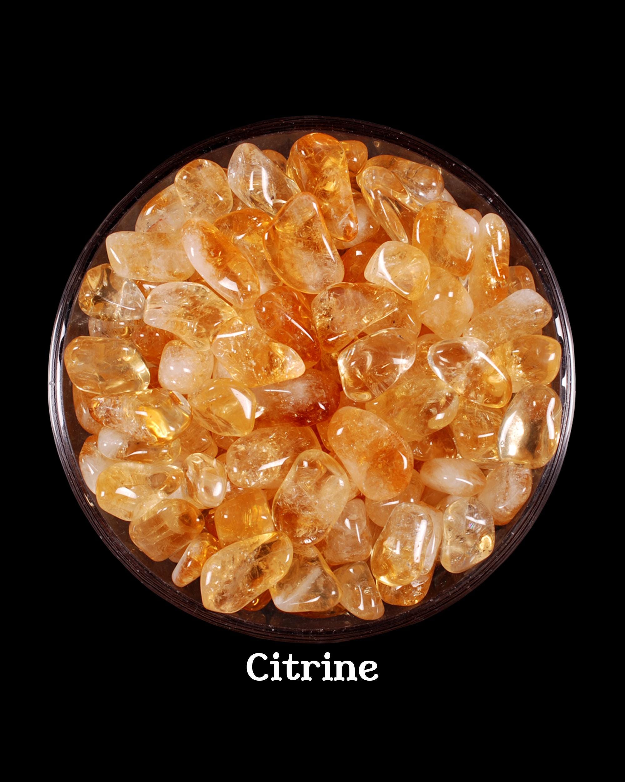 Set Of 10 Citrine Tumbled Stones, Polished Golden Crystals, Abundance And Joy Gift Set