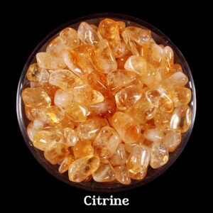 Set Of 3 Citrine Tumbled Stones, Bulk Crystal Gift, Natural Golden Yellow Success Stones