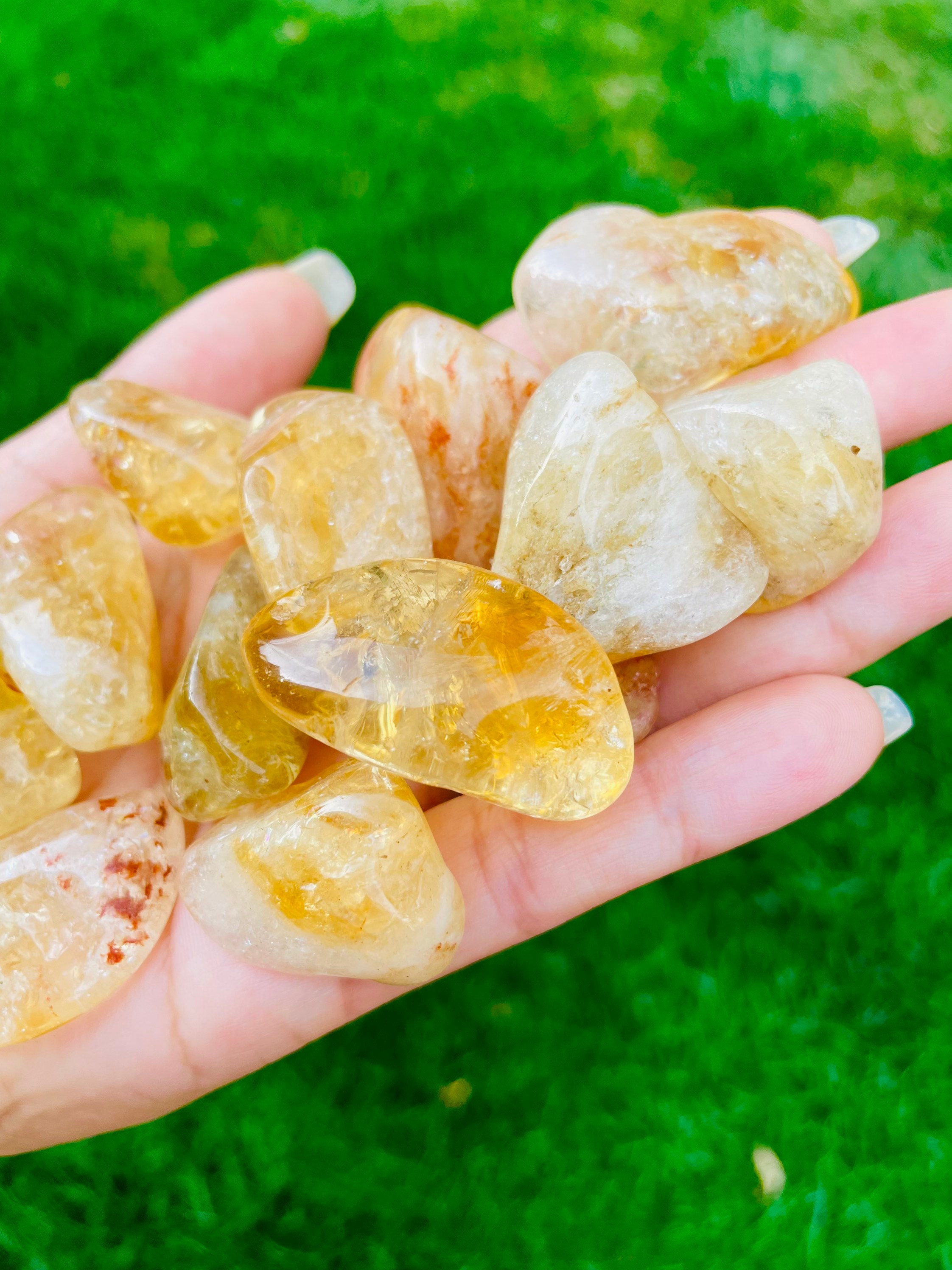 Citrine Tumbled Stone: Natural Heated Quartz Crystal (30-45 Mm)