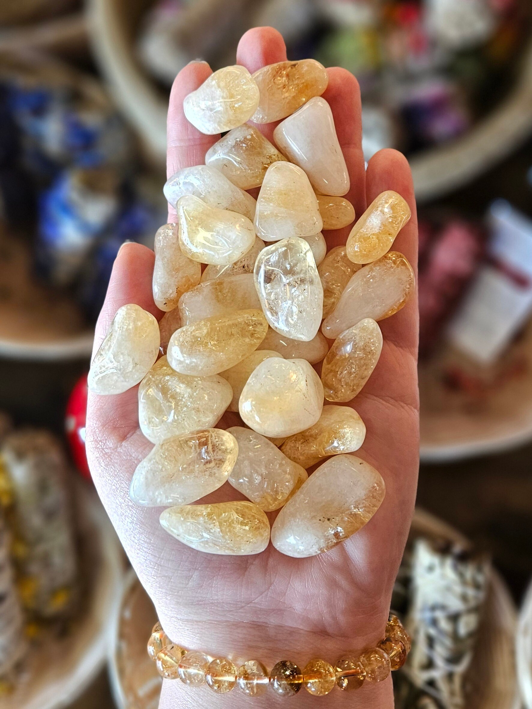 Citrine Tumbled Stone, One, Rock Hound, Crystal Healing, Metaphysical, Stones, Reiki, Wealth, Feng Shui