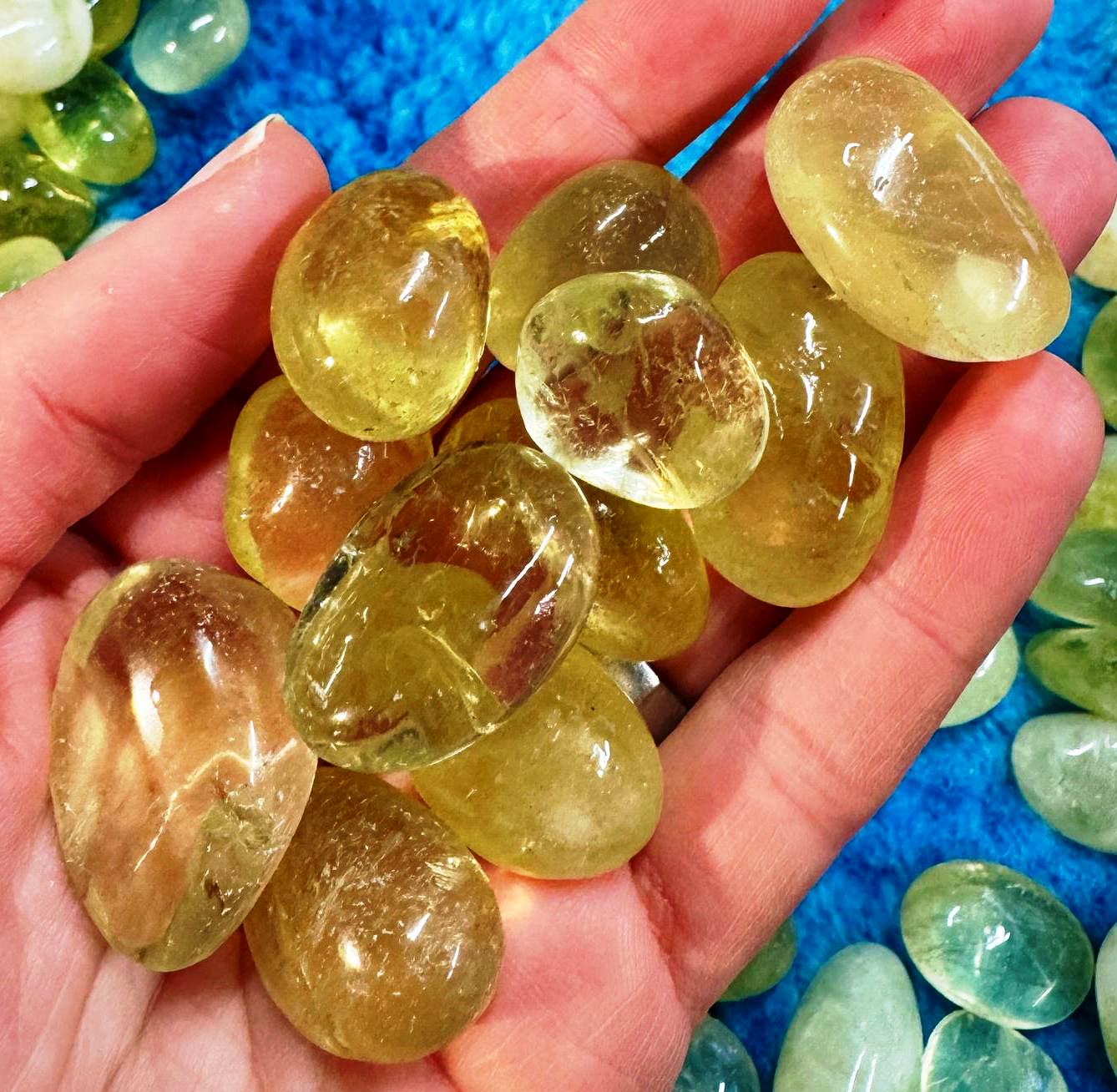 Citrine Tumble Stone Wealth Crystal Money Rock Rich Gem 1.5-2cm Tumblestone Crystals Golden Polished Rock Shop Supply Witch Gem Gift