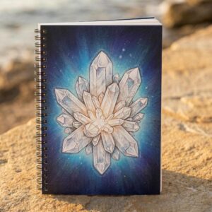 Clear Quartz Manifestation Journal, Healing Crystal Notebook, Spiritual Self Care Journal, Journaling Accesories, Spiritual Gift for Her
