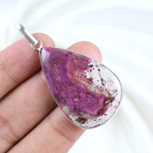 Cobalt Calcite Pendant Jewelry, Bezel Pendant, Pear Shape Sterling Silver Pendant, Pink Cobalt Gemstone Pendant, Women Pendant Birthday Gift