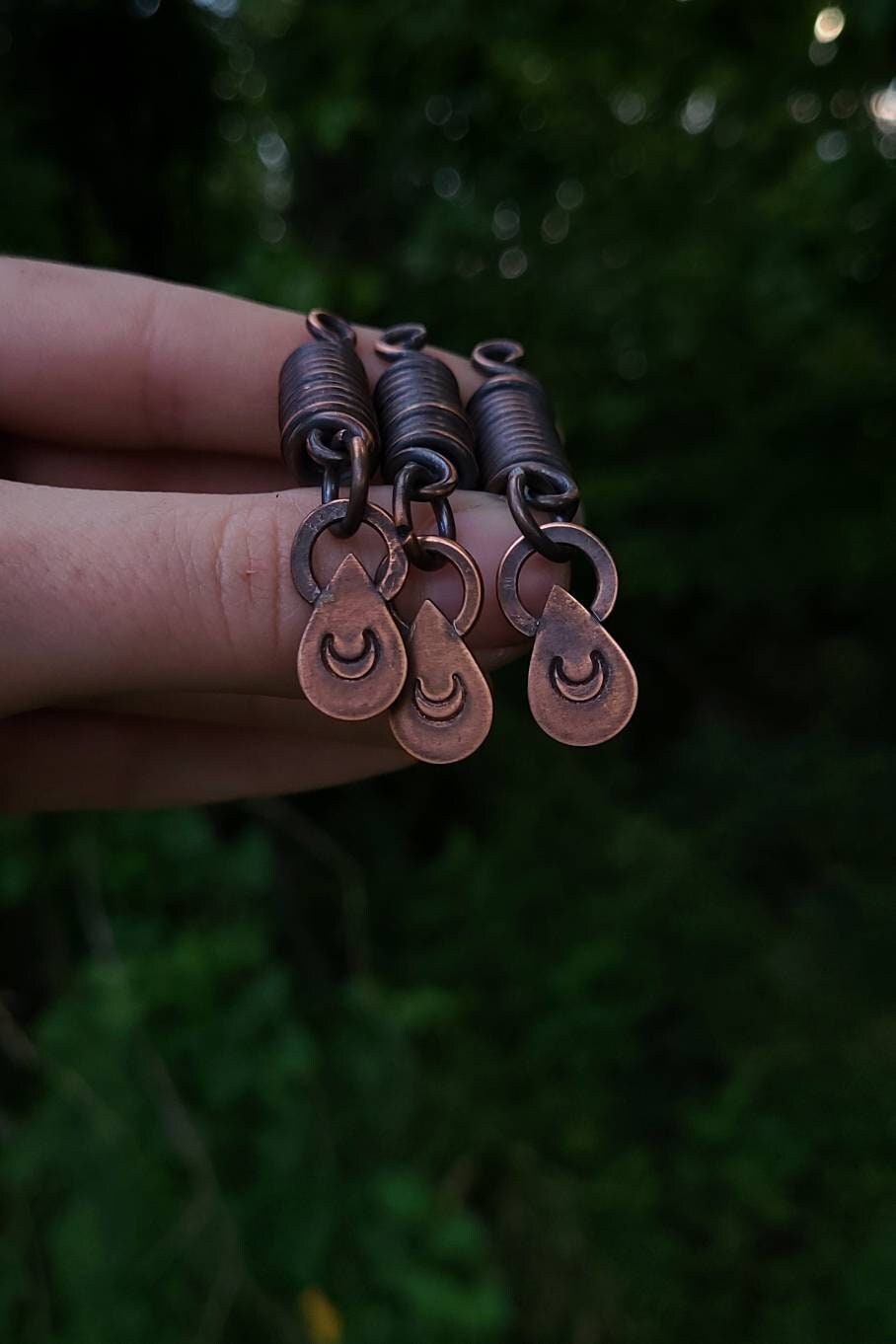 Crescent Moon Copper Dread Bead // Crescent Moon Hair Charms // Dark Mori Copper Hair Jewelry // Copper Crescent Moon Hair Spiral Crescent Moon Copper Dread Bead // Crescent Moon Hair Charms // Dark Mori Copper Hair Jewelry // Copper Crescent Moon Hair Spiral