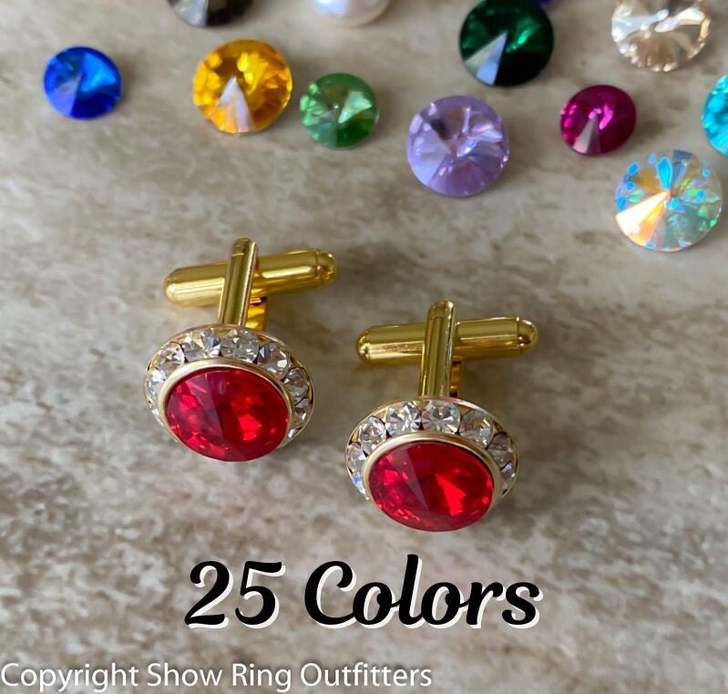 Crystal Cufflinks, 25 Colors, Silver Or Gold Crystal Cuff Links, Bling Cufflinks, Austrian Crystal Crystal Cufflinks, 25 Colors, Silver Or Gold Crystal Cuff Links, Bling Cufflinks, Austrian Crystal