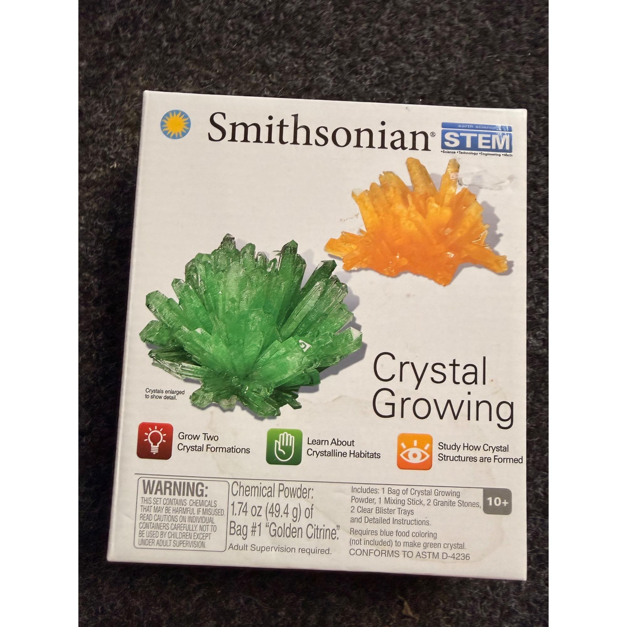 Smithsonian Stem Crystal Growing Kit For Kids Adults Includes 2 Bags Of Chemical Powder For Green & Orange Crystals Ages 10up Smithsonian Stem Crystal Growing Kit For Kids Adults Includes 2 Bags Of Chemical Powder For Green & Orange Crystals Ages 10up