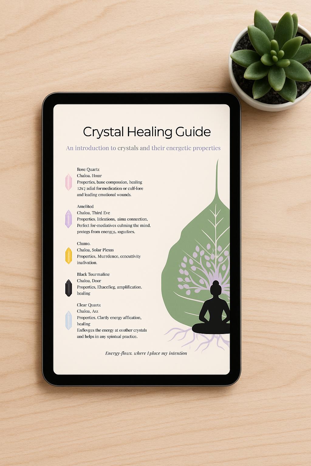 Crystal Healing Guide | Crystal Meaning Chart | Printable Digital Download Pdf