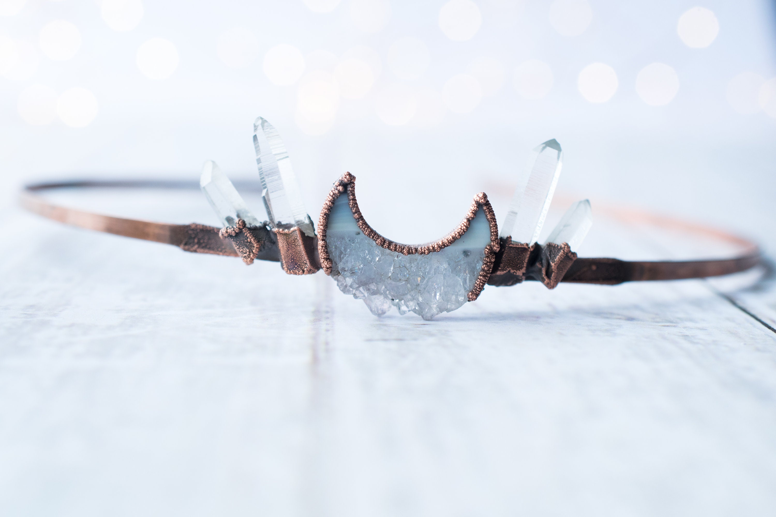 Crystal Moon Tiara | Quartz Crystal Crown | Quartz Crystal Headband | Quartz Coronet | Celestial Headband Crystal Moon Tiara | Quartz Crystal Crown | Quartz Crystal Headband | Quartz Coronet | Celestial Headband