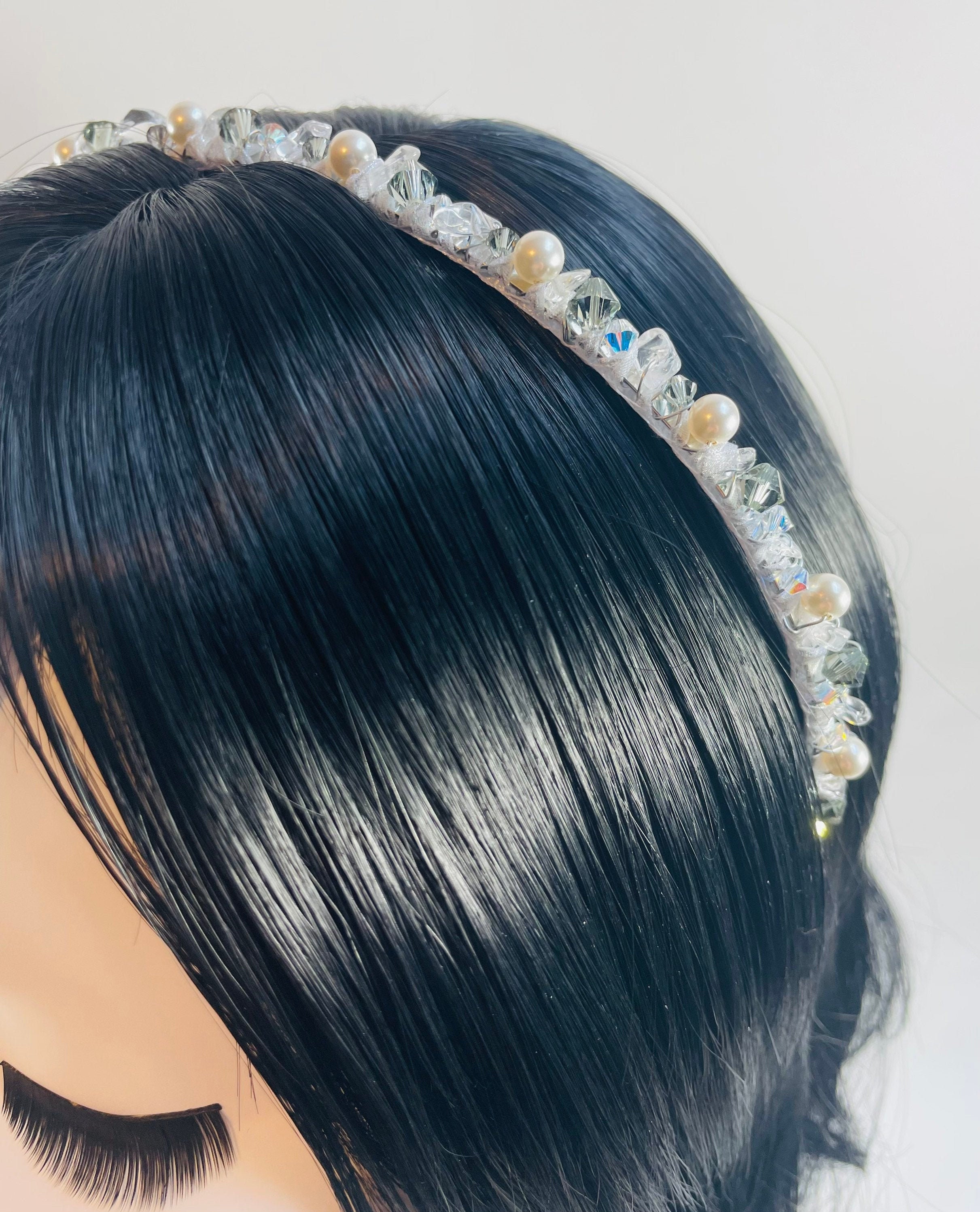 Crystal Tiara - Celestial Headband - Silver Tiara - Wedding Headpiece - Wedding Crown - Swarovski - Bridal Headpiece - Crystal Crown