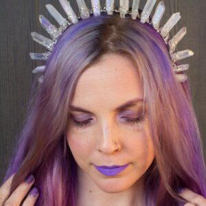 Crystal Tiara / Quartz Tiara / Bridal Crystal Crown / Mermaid Crown / Burning Man / Boho Wedding / Gift for Her/Festival Fashion