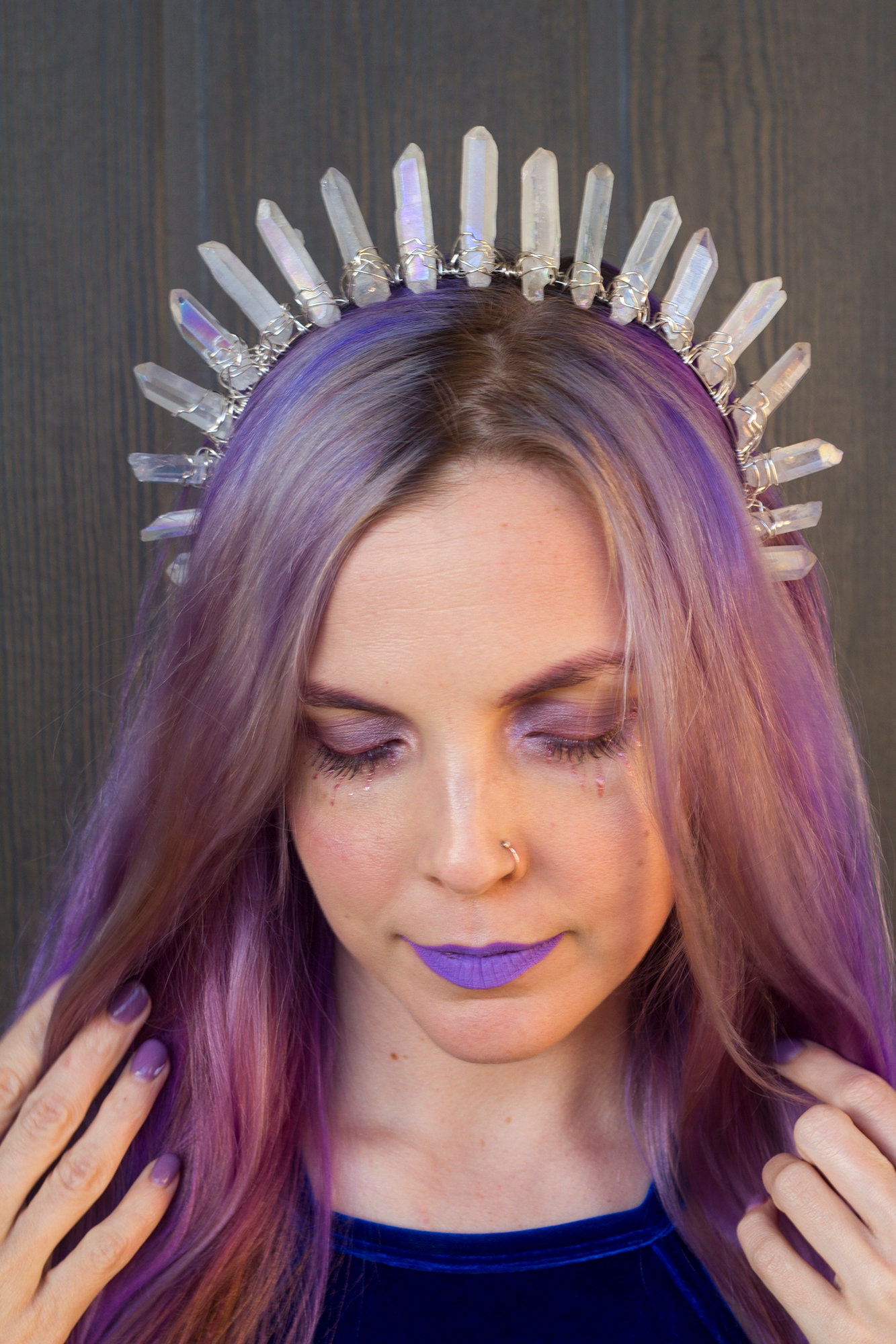 Crystal Tiara / Quartz Tiara / Bridal Crystal Crown / Mermaid Crown / Burning Man / Boho Wedding / Gift For Her/festival Fashion Crystal Tiara / Quartz Tiara / Bridal Crystal Crown / Mermaid Crown / Burning Man / Boho Wedding / Gift For Her/festival Fashion