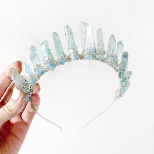 Crystal Wedding Crown  / Festival Headband / Crystal Tiara / Quartz Tiara / Bridal Crystal Crown / Mermaid Crown  / Crystal Boho Wedding