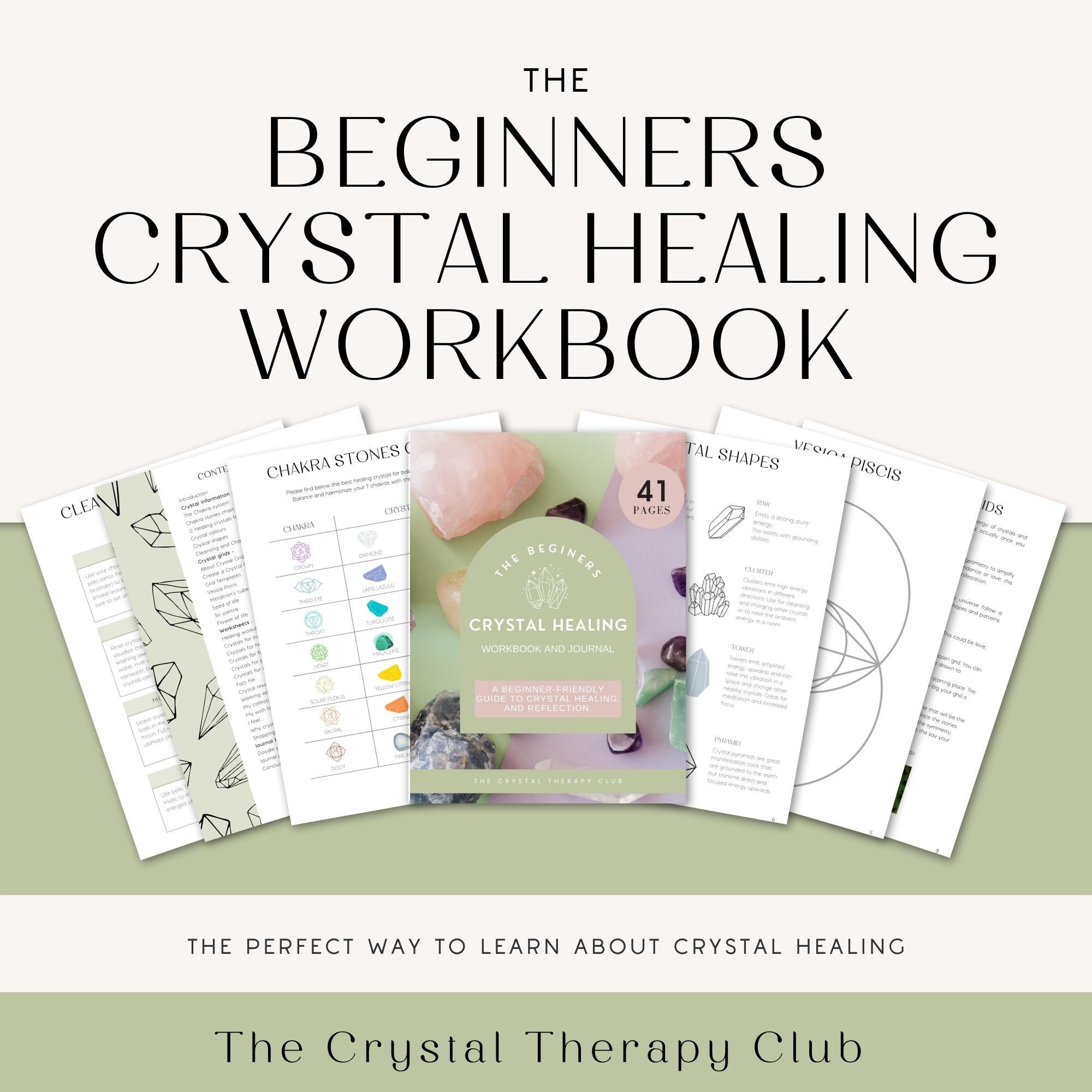 Crystals For Beginners Workbook: Crystal Healing Guide & Grid Templates (pdf Downloadable)