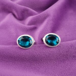 Cufflinks for man Silver Crystal Cufflinks Apatite Silver Crystal Cufflinks Groomsmen gift Father of the bride groom gifts, Blue Cufflinks
