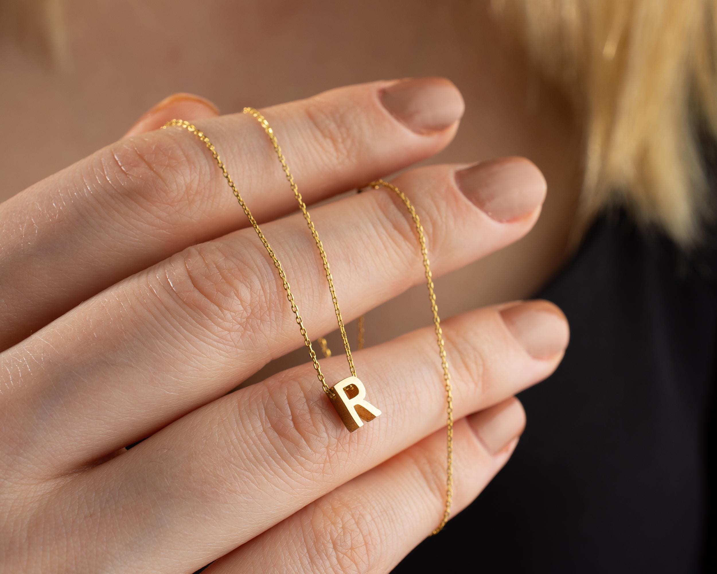 Custom Initial Necklace, 925 Sterling Silver Casting Letter Charm, Personalized 18k Gold Name Necklace, Gift For Mom, Up To 8 Letters 10mm Custom Initial Necklace, 925 Sterling Silver Casting Letter Charm, Personalized 18k Gold Name Necklace, Gift For Mom, Up To 8 Letters 10mm