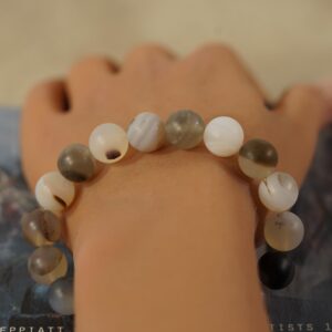 Montana Dendritic Agate Bracelet • Stretch Bracelet • 12mm • Stone of Plenitude • Abundance Bracelet • Growth  • Earthly Bracelet • B1008