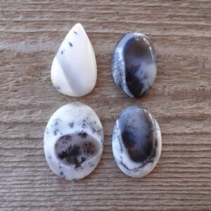 Dendrite Agate Cabochon, Dendrite Agate Gemstone, Scenic Dendritic Agate, Natural Black White Cabochon
