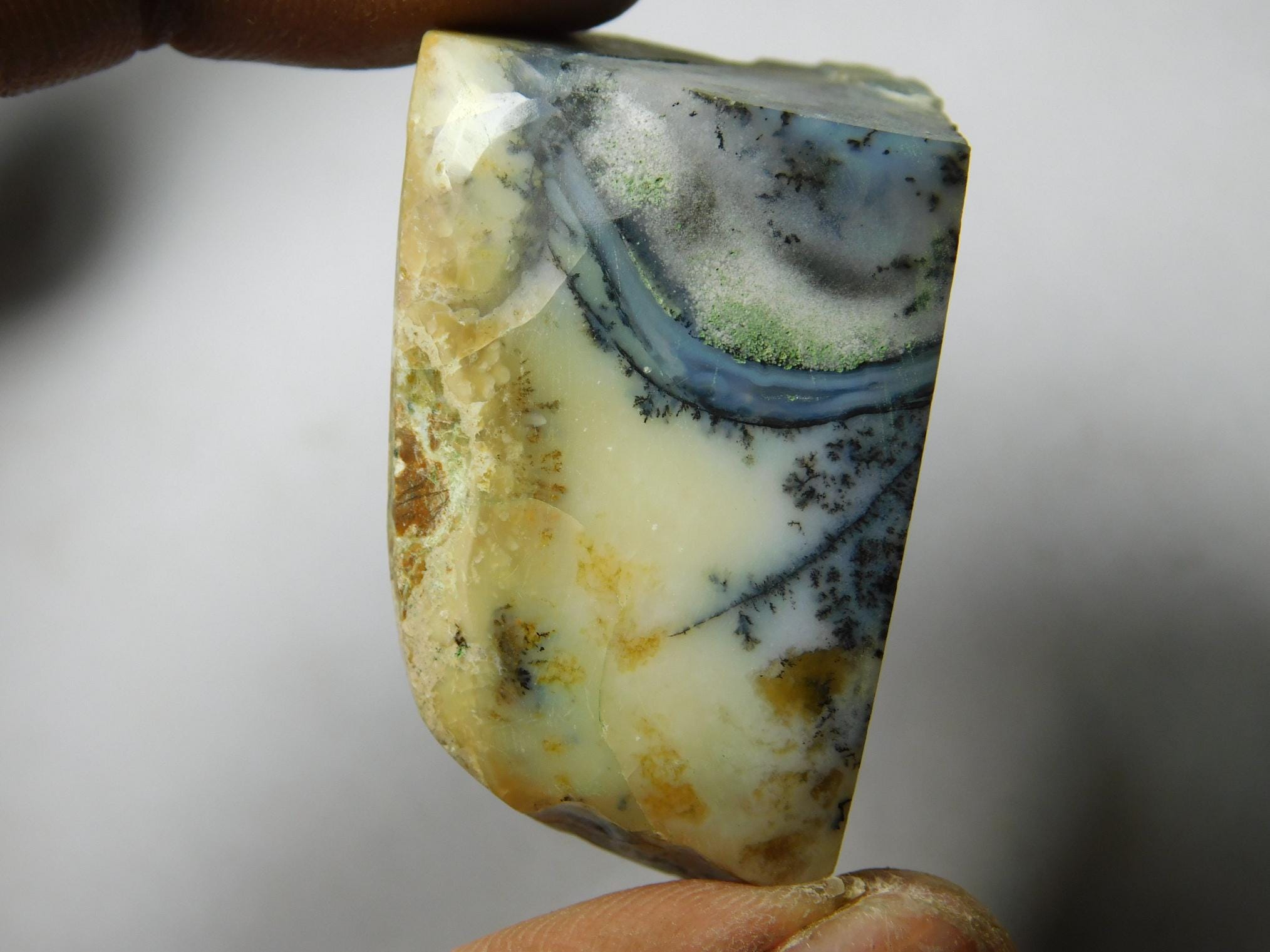 Dendritic Agate Cabochon: Loose Semi Precious Gemstone, 150cts #l60
