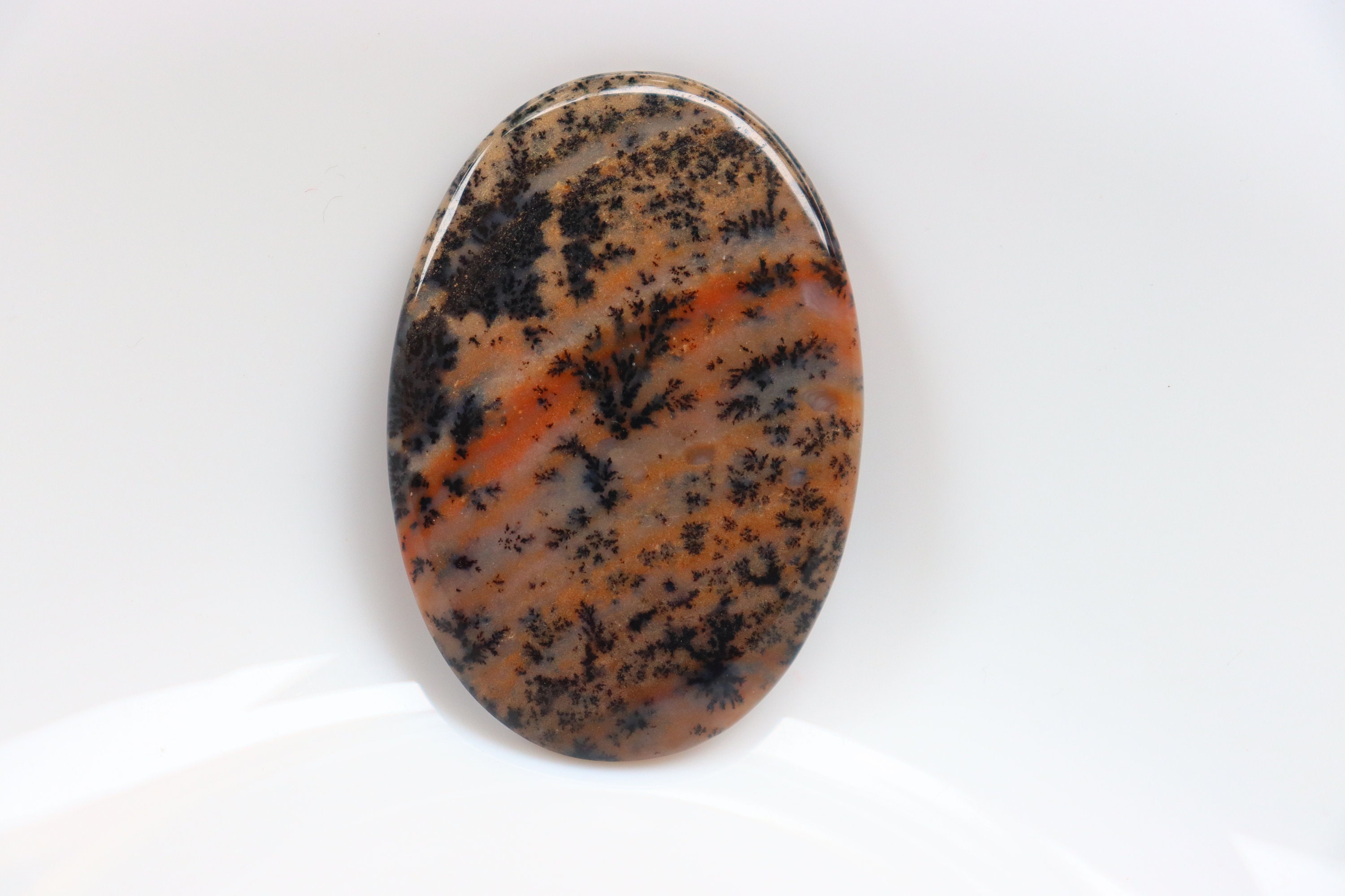 Natural Honey Dendrite Agate Cabochon, Big Size, Honey Dendrite Agate Loose Stone, Dendrite Agate Loose Gemstone, Pocket Stone, Brown Stone.