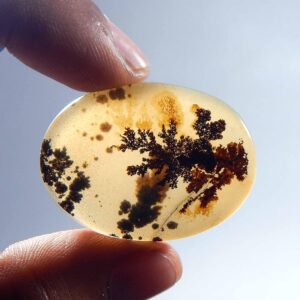 Scenic Dendritic Gemstone. Awesome~ Shazar Dendrite Agate Cabochon. Natural Shazar Dendrite Gemstone.36x27 Mm Oval Shape Scenic. Mx-6000