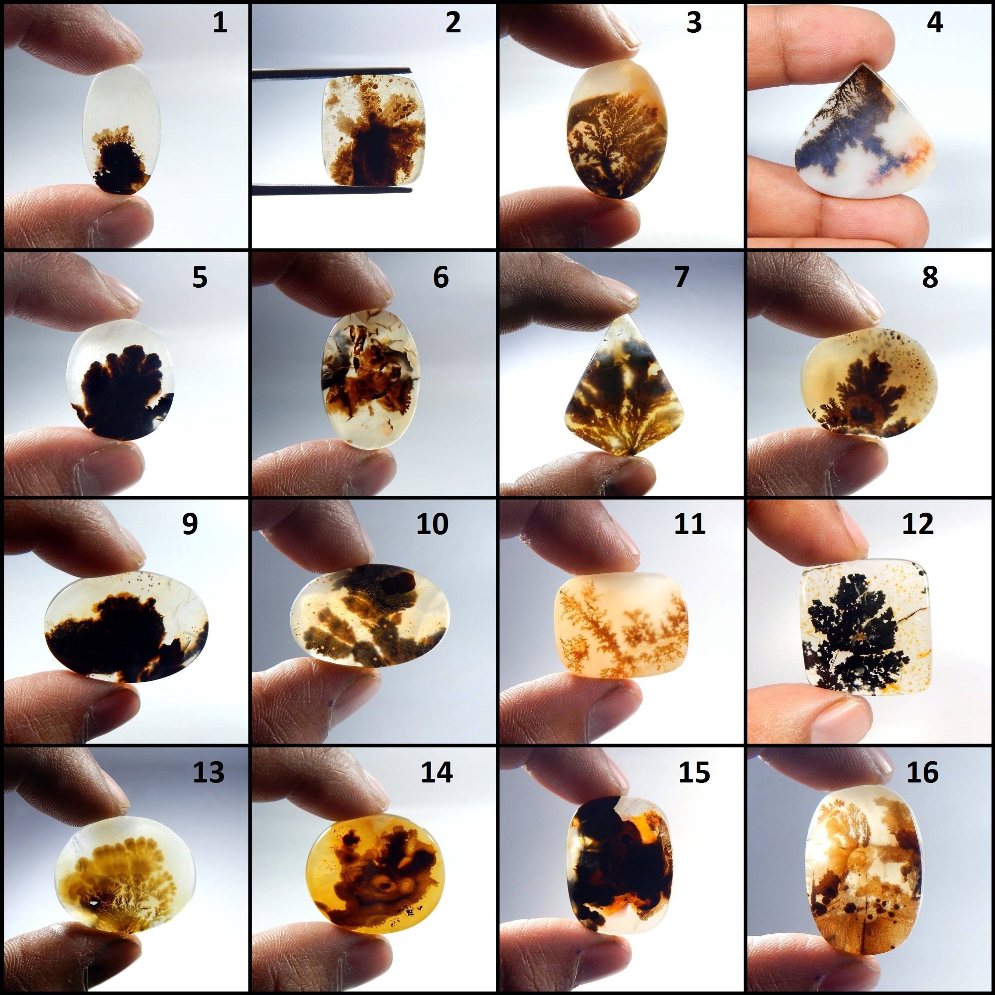 Scenic Dendritic Gemstone.shazar Dendrite Agate Cabochon. Elegant~ Natural Shazar Dendrite Gemstone. Mix Shape Scenic. Variation