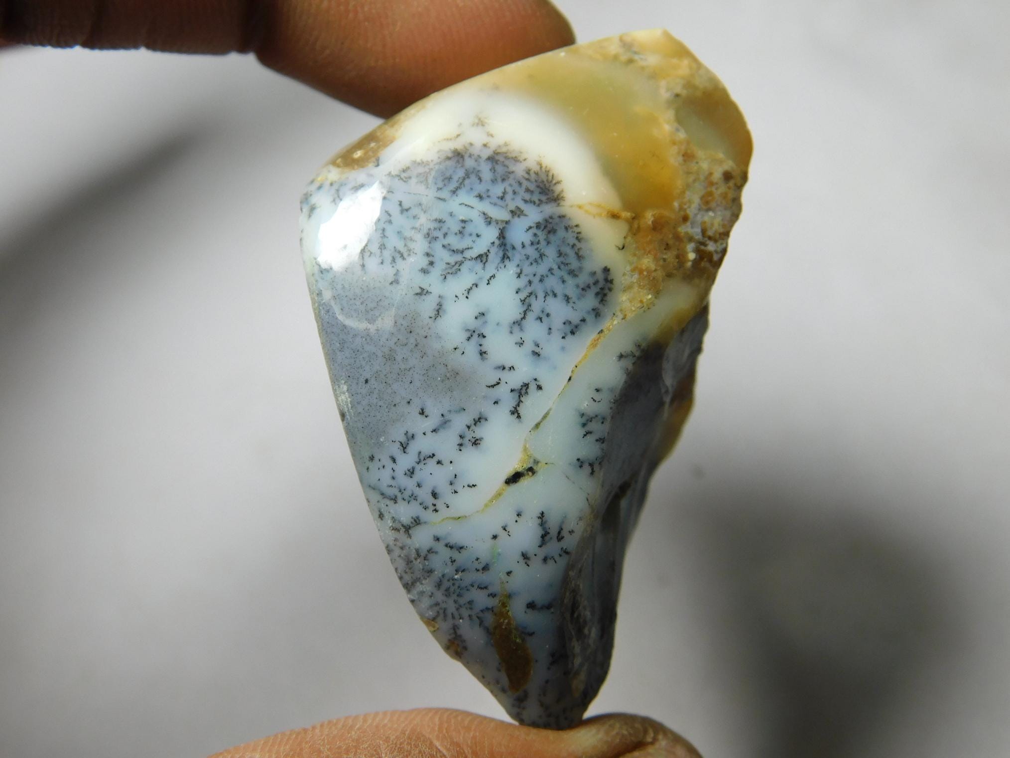 Dendritic Agate Cabochon: Semi Precious Loose Gemstone 189cts #l60