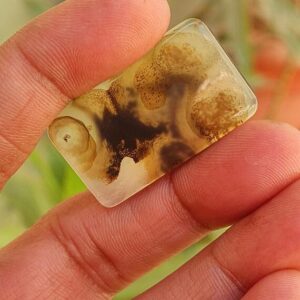 Dendritic Agate Cabochon: Shajar Scenic Loose Gemstone